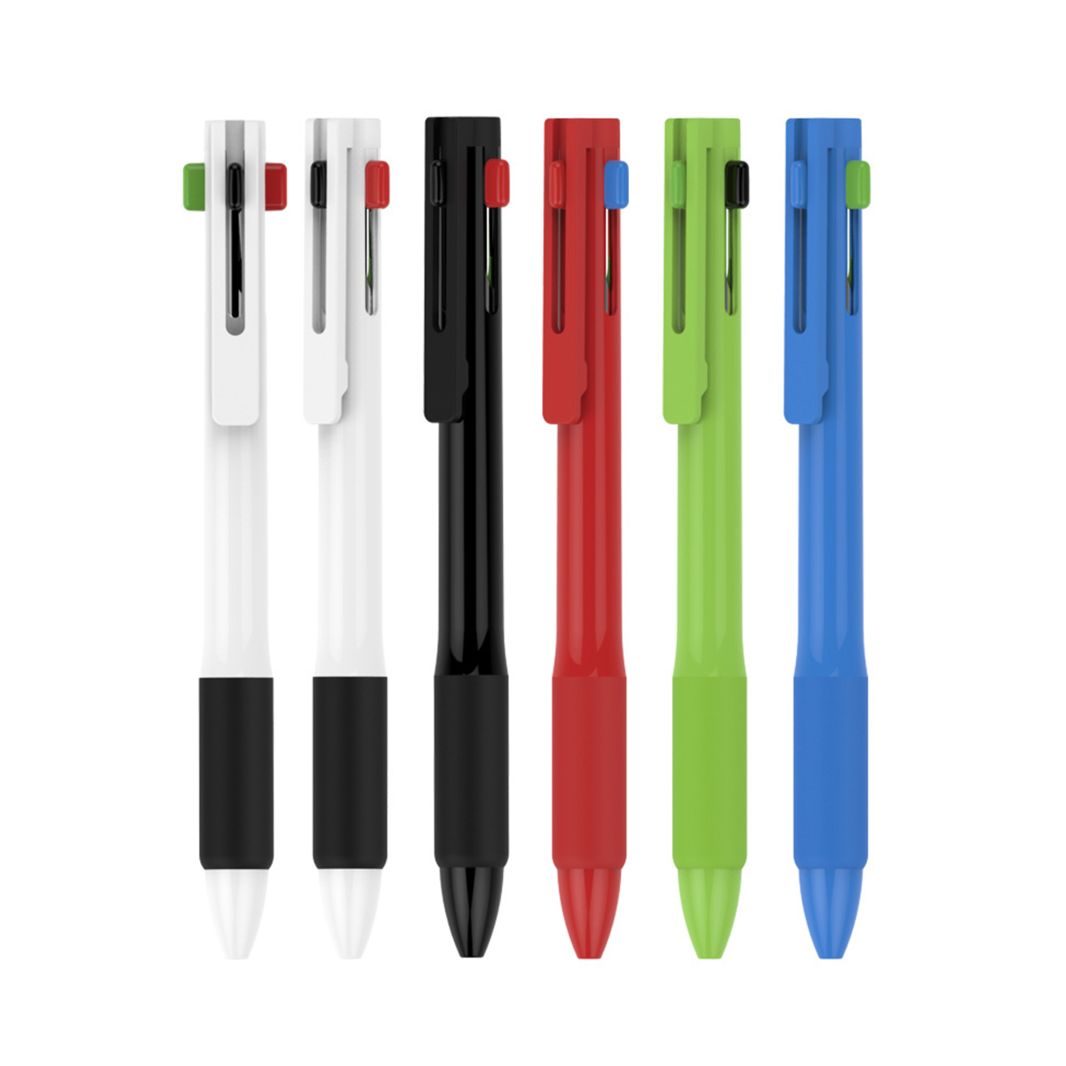 Multicolour Plastic Pen with Rubber Grip